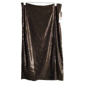 Time And‎ Tru Sequin Skirt Womens Small Midi Length Black Whimsigoth Fairy NEW